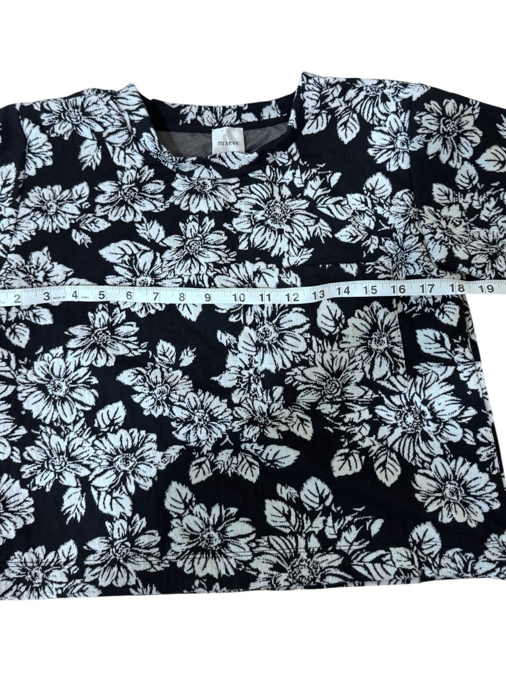 Maeve Black Tee with White Floral Print - Picture 6 of 6
